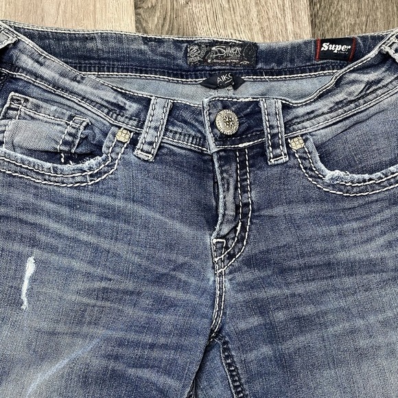 Silver Jeans‎ Co. Aiko Mid Capri W28/L22 Women's Distressed Jeans - Picture 2 of 7